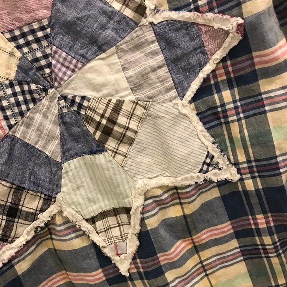 Polo Ralph Lauren Madras Plaid Shirt XS Patchwork star boyfriend fit relaxed - Picture 10 of 16